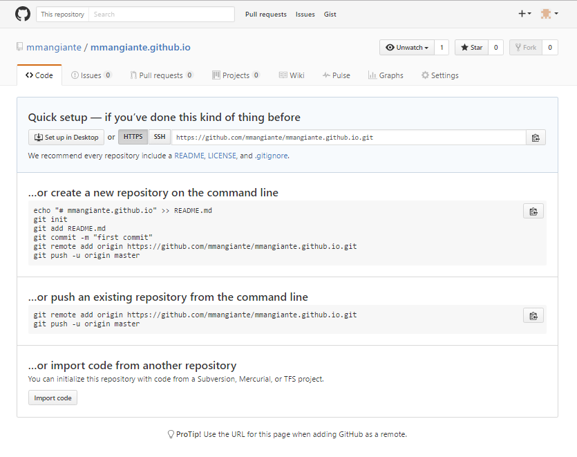 GitHub repository nel Desktop